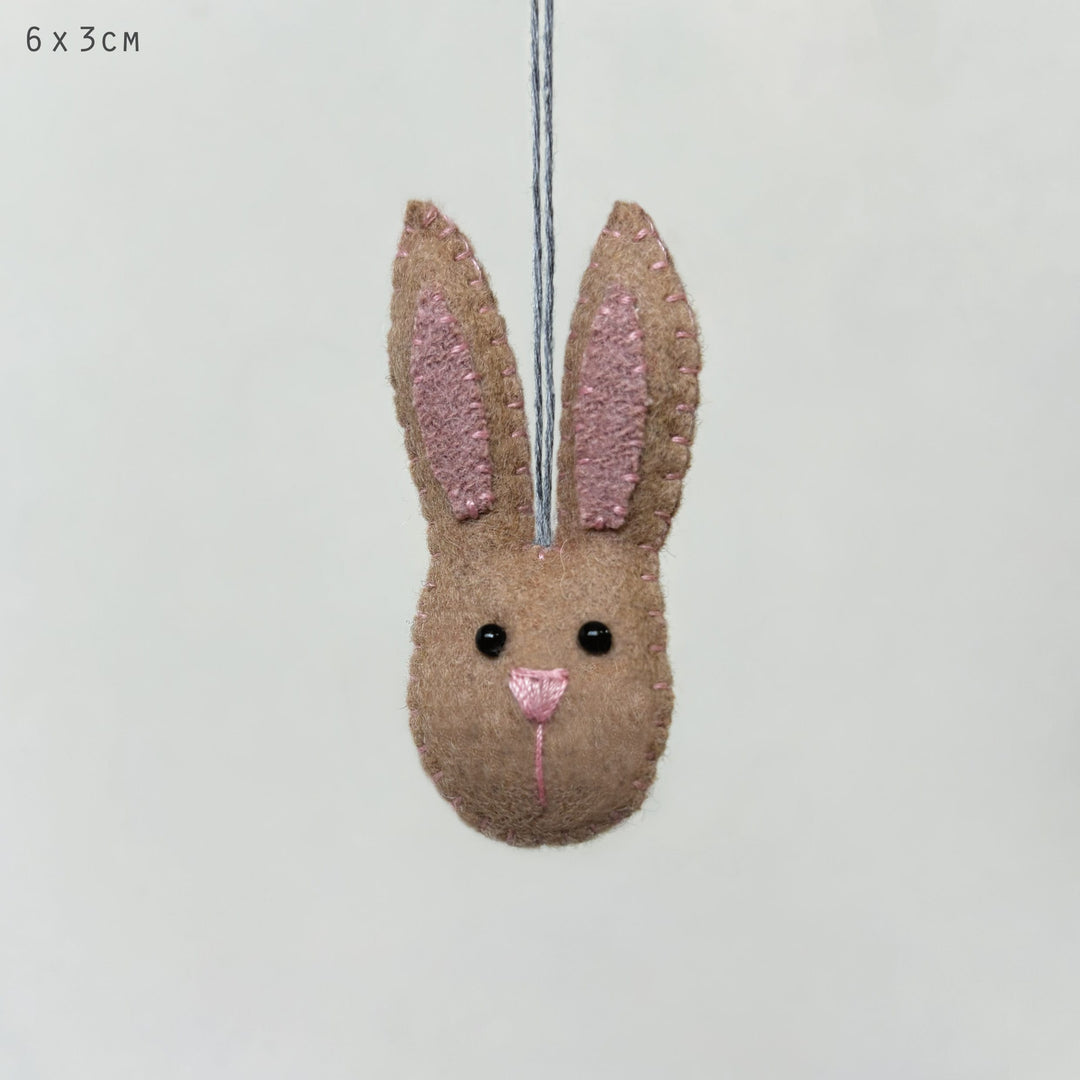 Small Beige Hanging Rabbit Head Decoration by East of India Hanging Decoration East of India Small Hanging Rabbit Head Decoration - Beige