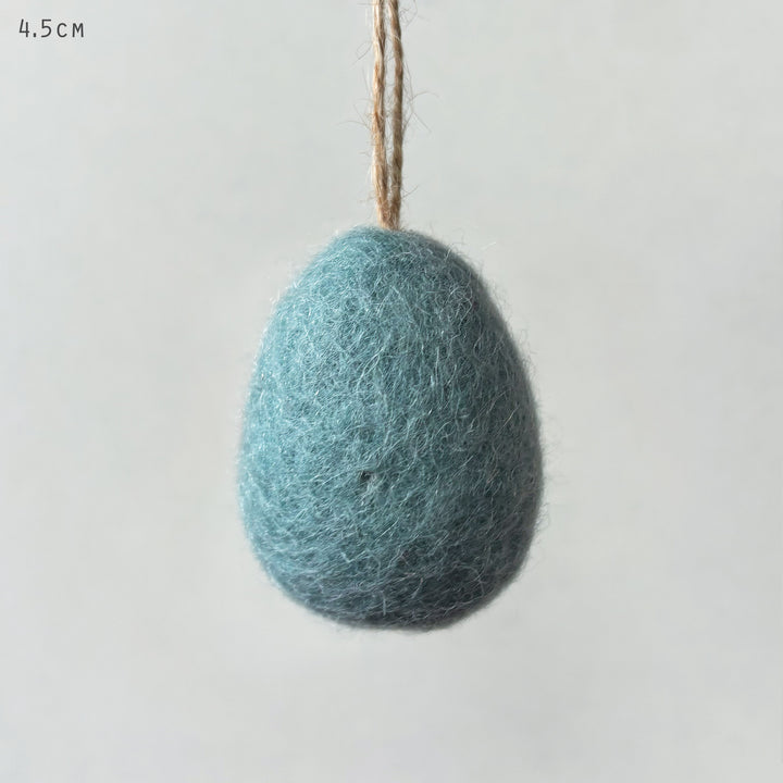 Small Blue Felt Easter Egg Decoration by East of India Easter Decoration East of India Small Plain Felt Easter Egg Decoration - Blue