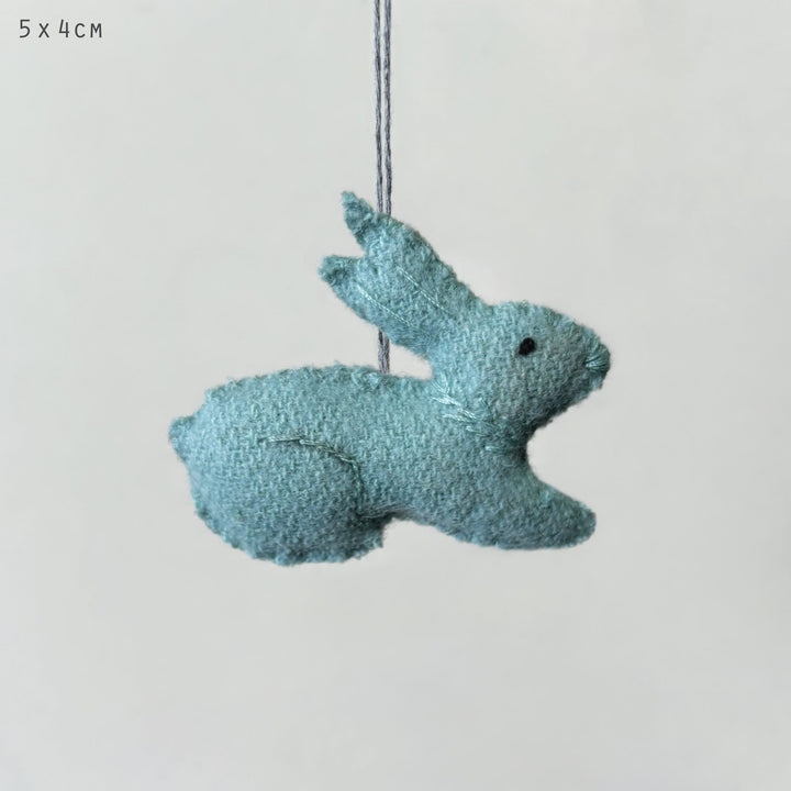 Small Blue Hanging Sitting Rabbit Decoration by East of India Hanging Decoration East of India Small Hanging Sitting Rabbit Decoration - Blue