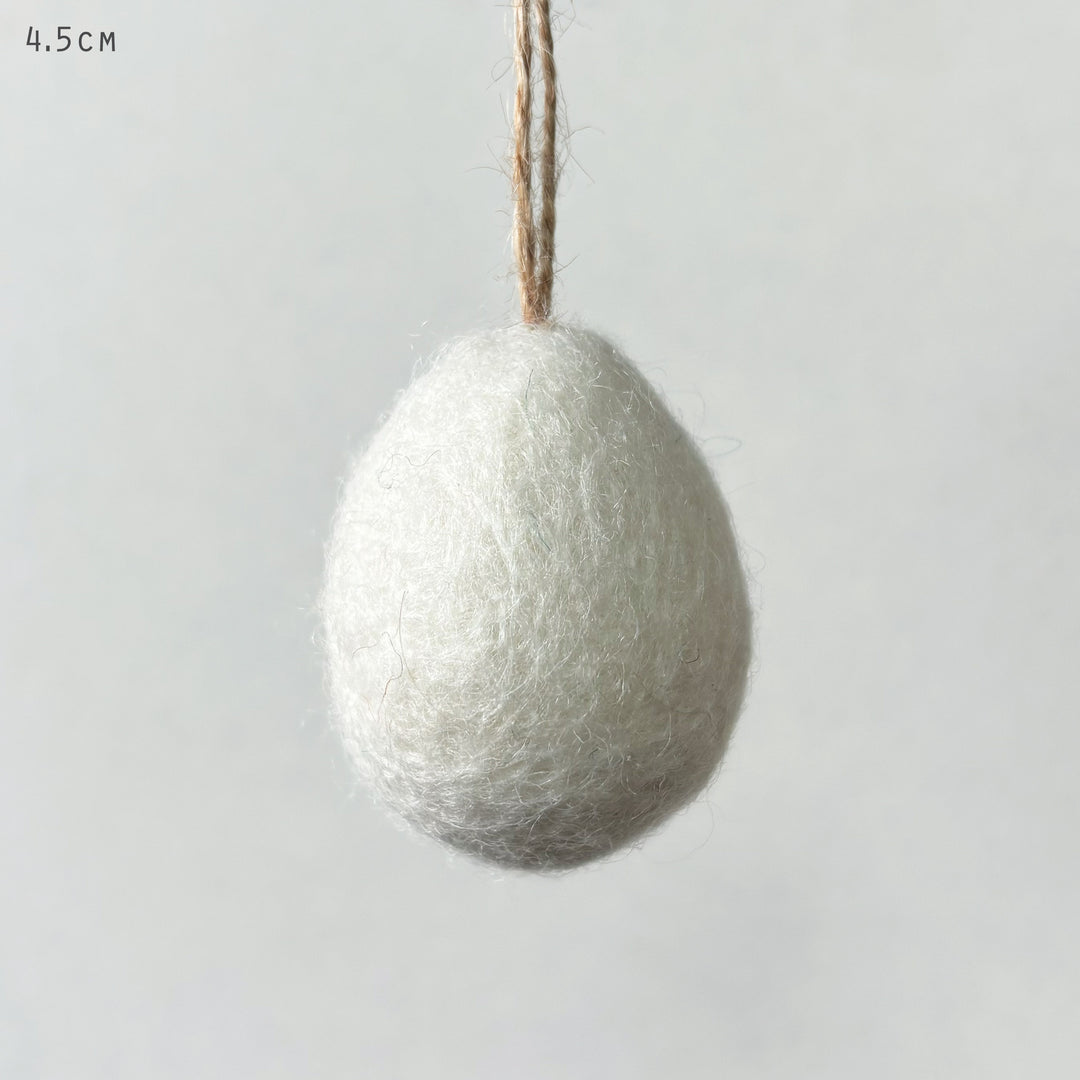 Small Cream Felt Easter Egg Decoration by East of India Easter Decoration East of India Small Plain Felt Easter Egg Decoration - Cream