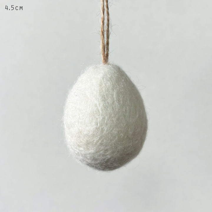 Small Cream Felt Easter Egg Decoration by East of India Easter Decoration East of India Small Plain Felt Easter Egg Decoration - Cream