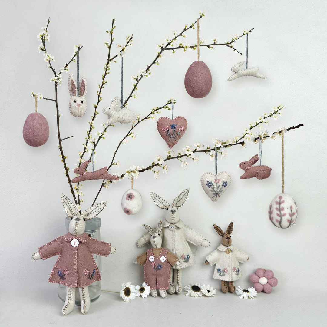 Small Cream Hanging Rabbit Head Decoration by East of India Hanging Decoration East of India Small Hanging Rabbit Head Decoration - Cream