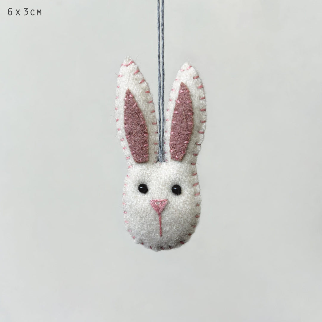 Small Cream Hanging Rabbit Head Decoration by East of India Hanging Decoration East of India Small Hanging Rabbit Head Decoration - Cream