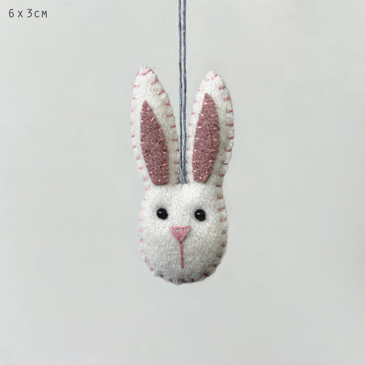 Small Cream Hanging Rabbit Head Decoration by East of India Hanging Decoration East of India Small Hanging Rabbit Head Decoration - Cream
