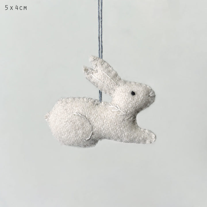 Small Cream Hanging Sitting Rabbit Decoration by East of India Hanging Decoration East of India Small Hanging Sitting Rabbit Decoration - Cream