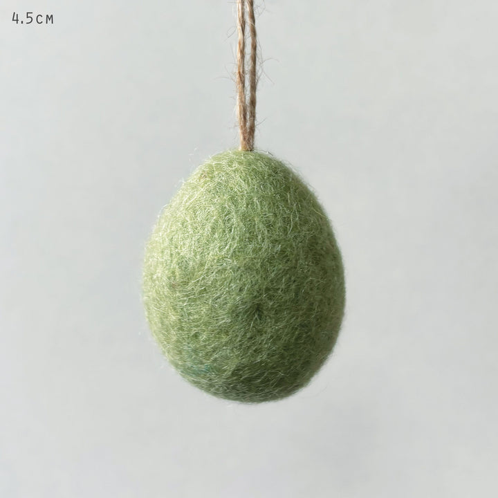 Small Green Felt Easter Egg Decoration by East of India Easter Decoration East of India Small Plain Felt Easter Egg Decoration - Green