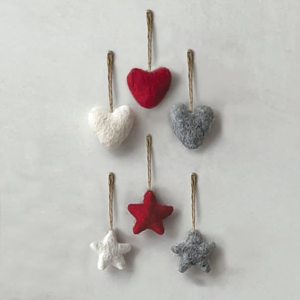 Small Grey Felt Heart by East of India Haberdashery East of India Small Felt Heart - Grey