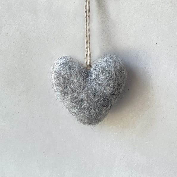 Small Grey Felt Heart by East of India Haberdashery East of India Small Felt Heart - Grey