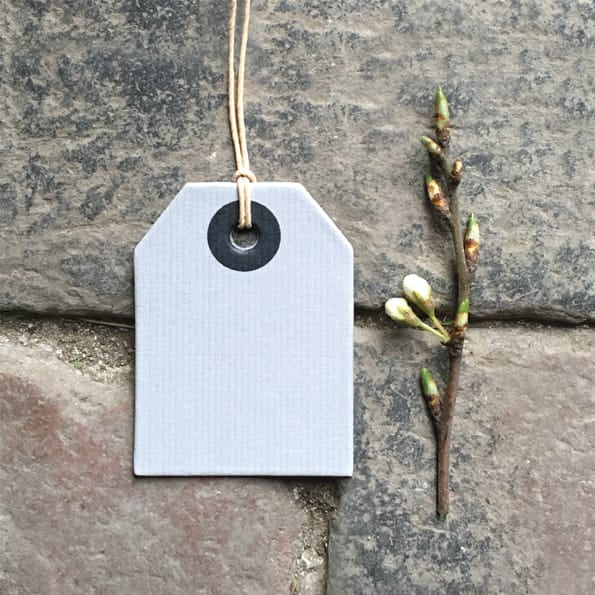 Small Grey Gift Label | East of India Gift Tags East of India Small Gift Label - Grey