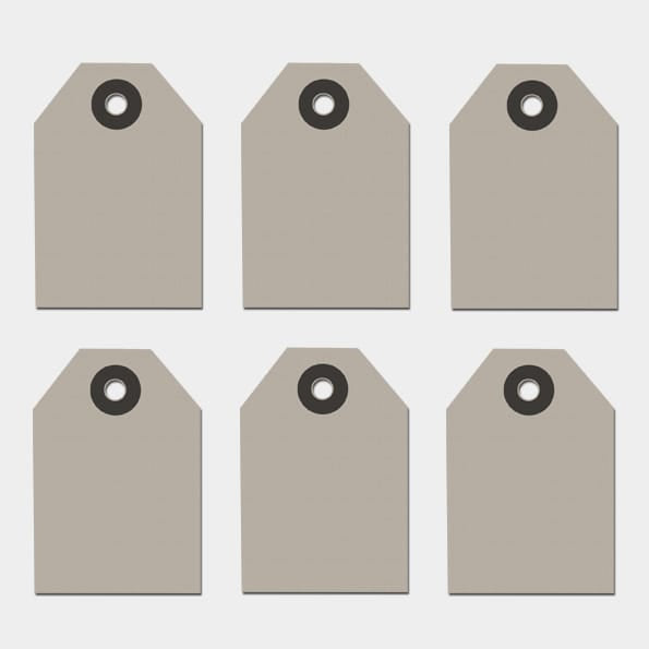 Small Grey Gift Labels, Pack of 6 | East of India Gift Tags East of India Small Gift Labels - Grey, Pack of 6