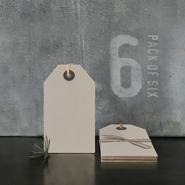 Small Grey Gift Labels, Pack of 6 | East of India Gift Tags East of India Small Gift Labels - Grey, Pack of 6