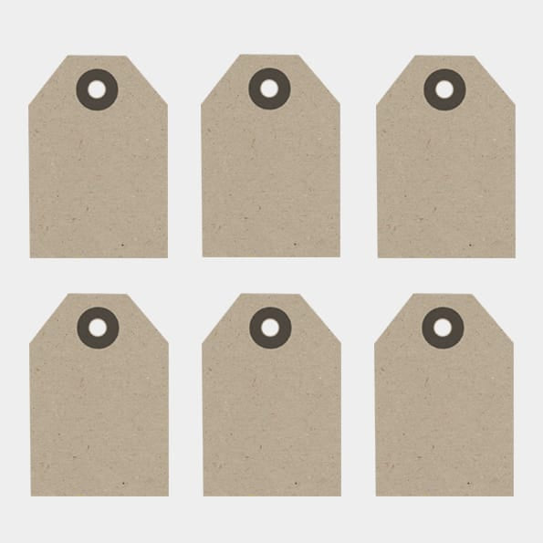 Small Kraft Gift Labels, Pack of 6 | East of India Gift Tags East of India Small Gift Labels - Kraft, Pack of 6