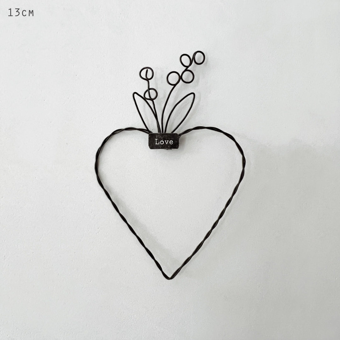 Small Metal Hanging Heart Love | East of India Hanging Decoration East of India Small Metal Hanging Heart - Love