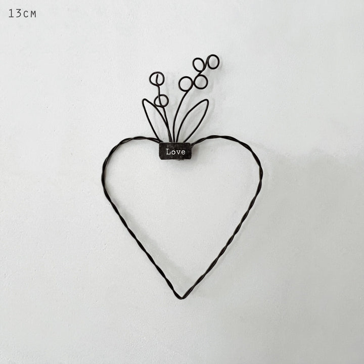 Small Metal Hanging Heart Love | East of India Hanging Decoration East of India Small Metal Hanging Heart - Love