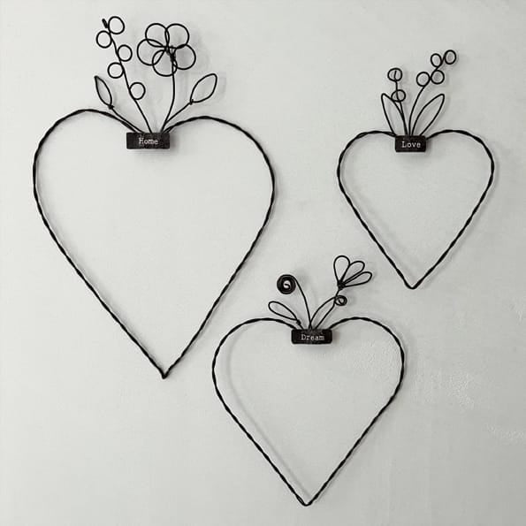 Small Metal Hanging Heart Love | East of India Hanging Decoration East of India Small Metal Hanging Heart - Love