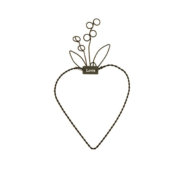 Small Metal Hanging Heart Love | East of India Hanging Decoration East of India Small Metal Hanging Heart - Love