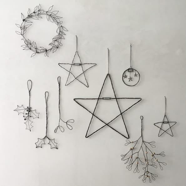 Small Metal Hanging Star Wish | East of India Hanging Decoration East of India Small Metal Hanging Star - Wish