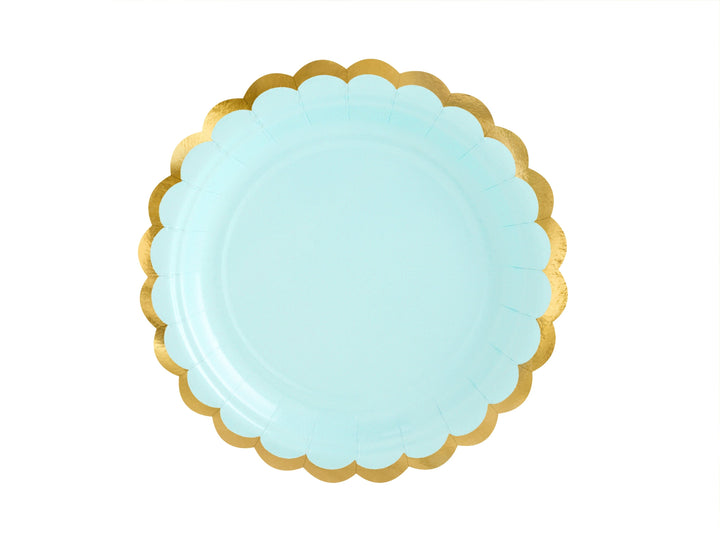 Small Pastel Mint Scallop Party Plates x 6 Disposable Plates Small Pastel Mint Scallop Party Plates x 6