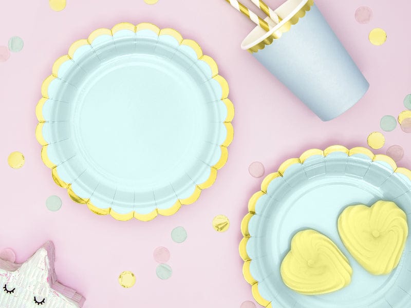 Small Pastel Mint Scallop Party Plates x 6 Disposable Plates Small Pastel Mint Scallop Party Plates x 6