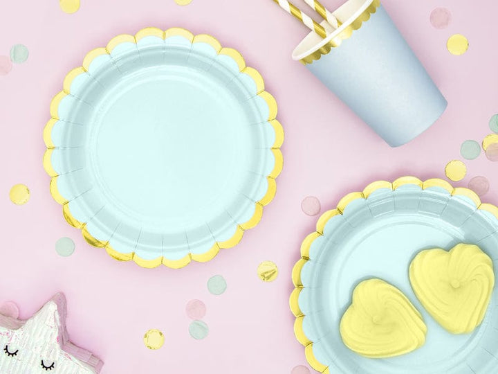 Small Pastel Mint Scallop Party Plates x 6 Disposable Plates Small Pastel Mint Scallop Party Plates x 6