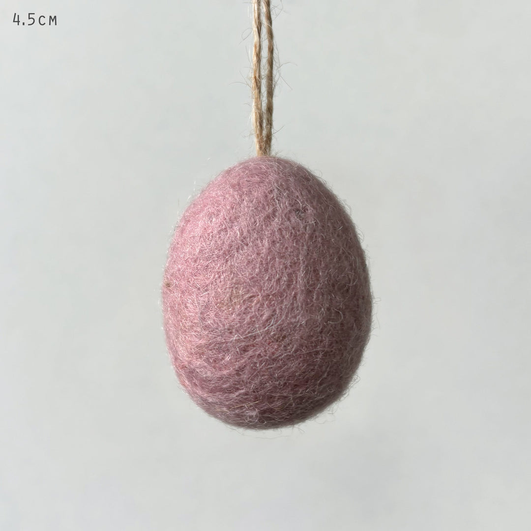 Small Pink Felt Easter Egg Decoration by East of India Easter Decoration East of India Small Plain Felt Easter Egg Decoration - Pink