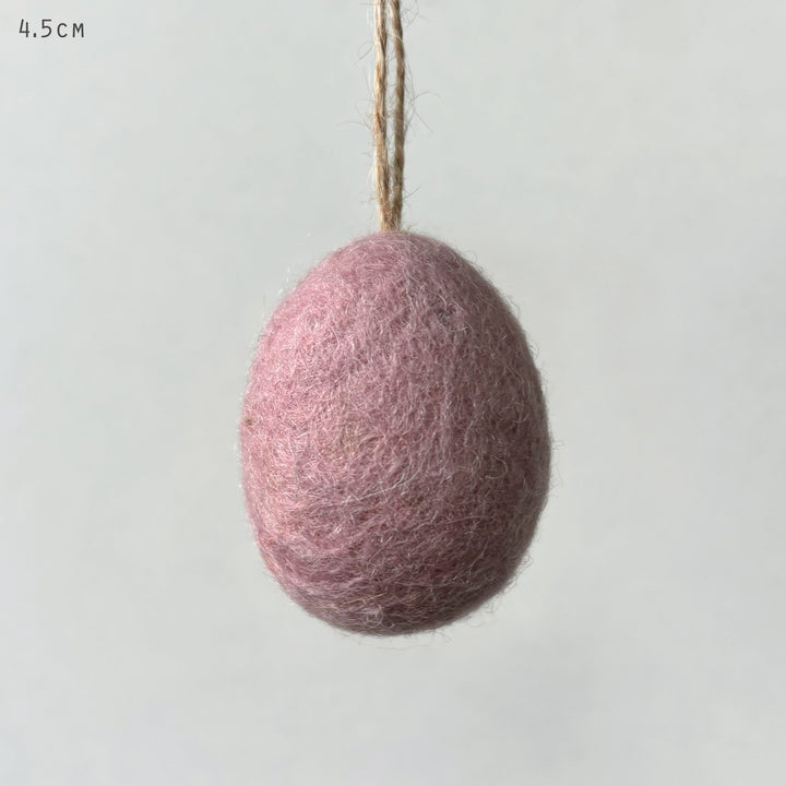 Small Pink Felt Easter Egg Decoration by East of India Easter Decoration East of India Small Plain Felt Easter Egg Decoration - Pink