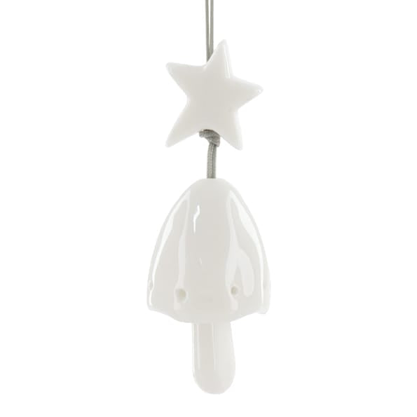 Small Porcelain Bell Christmas Tree Decoration | East of India Hanging Decoration East of India Porcelain Bell Christmas Tree Decoration - Small