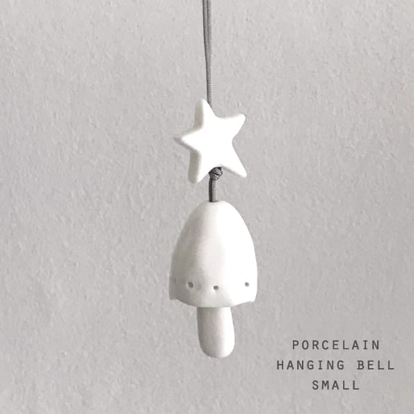 Small Porcelain Bell Christmas Tree Decoration | East of India Hanging Decoration East of India Porcelain Bell Christmas Tree Decoration - Small