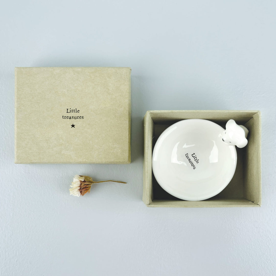 Small Porcelain Dog Trinket Bowl, Little Treasures | East of India dish East of India Small Porcelain Animal Trinket Bowl - Dog, Little Treasures