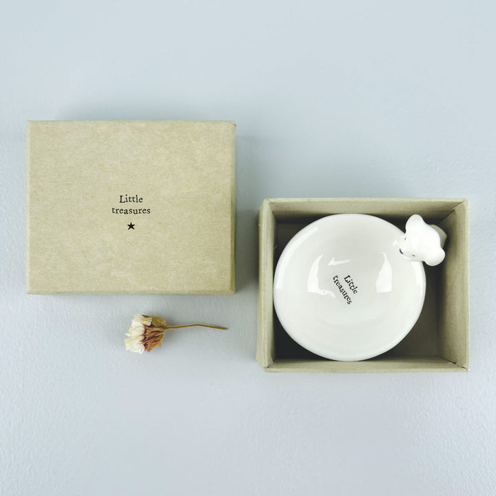 Small Porcelain Dog Trinket Bowl, Little Treasures | East of India dish East of India Small Porcelain Animal Trinket Bowl - Dog, Little Treasures