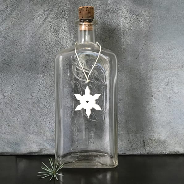 Small Porcelain Snowflake Christmas Tree Decoration | East of India Hanging Decoration East of India Porcelain Christmas Tree Decoration - Small Snowflake