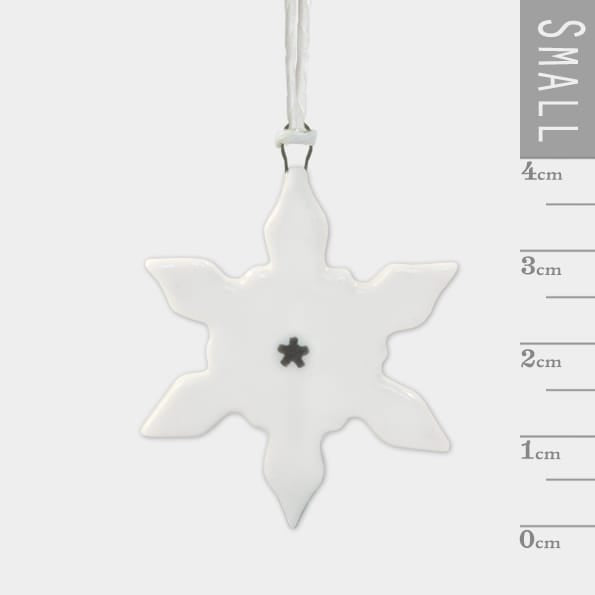Small Porcelain Snowflake Christmas Tree Decoration | East of India Hanging Decoration East of India Porcelain Christmas Tree Decoration - Small Snowflake