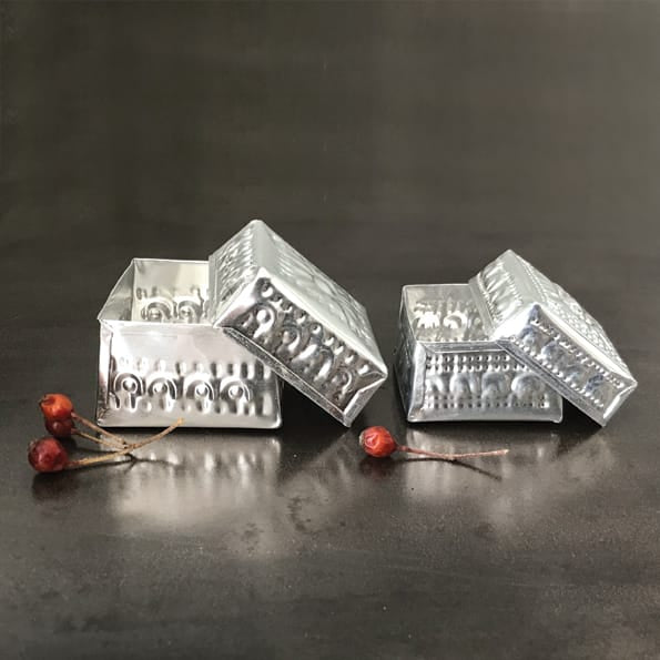 Small Pressed Metal Gift Box | East of India Gift Wrap East of India Small Pressed Metal Gift Box