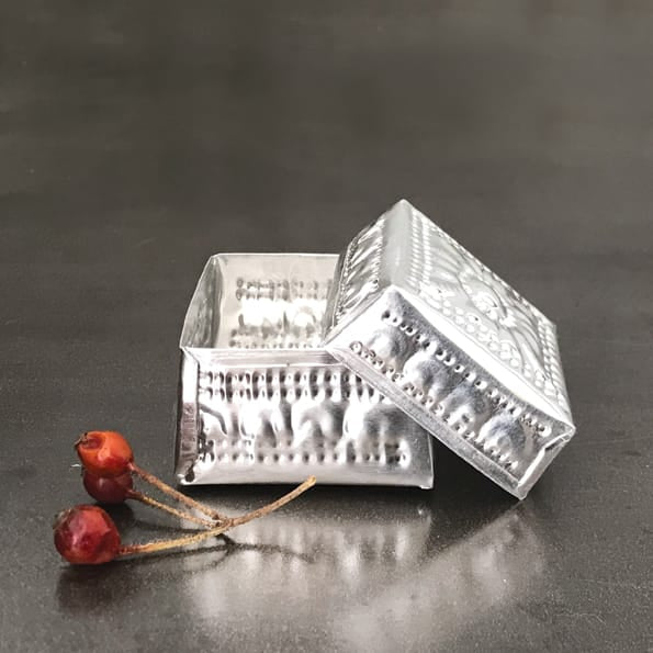 Small Pressed Metal Gift Box | East of India Gift Wrap East of India Small Pressed Metal Gift Box