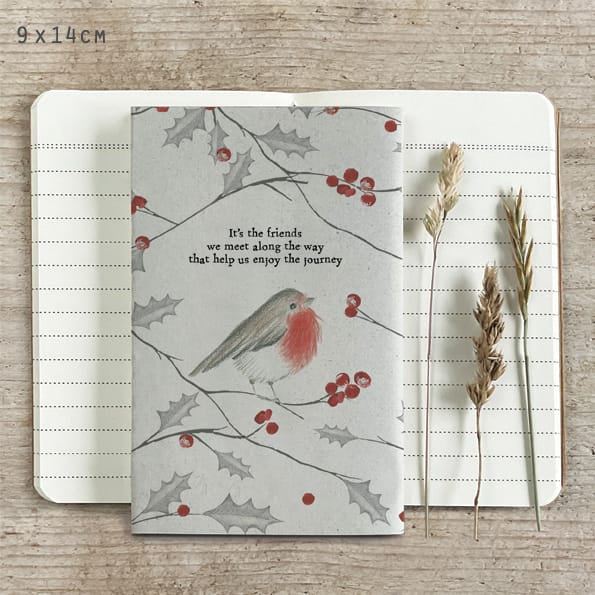 Small Robin Notebook, Friends We Meet | East of India Stationery East of India Small Bird Notebook - Friends We Meet, Robin
