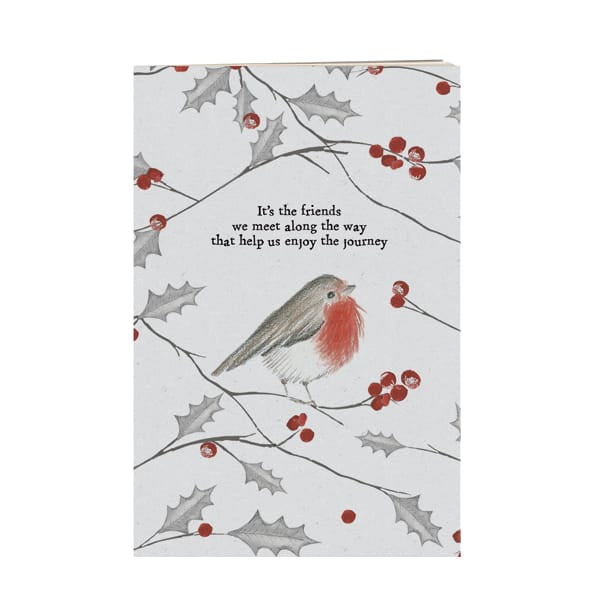 Small Robin Notebook, Friends We Meet | East of India Stationery East of India Small Bird Notebook - Friends We Meet, Robin