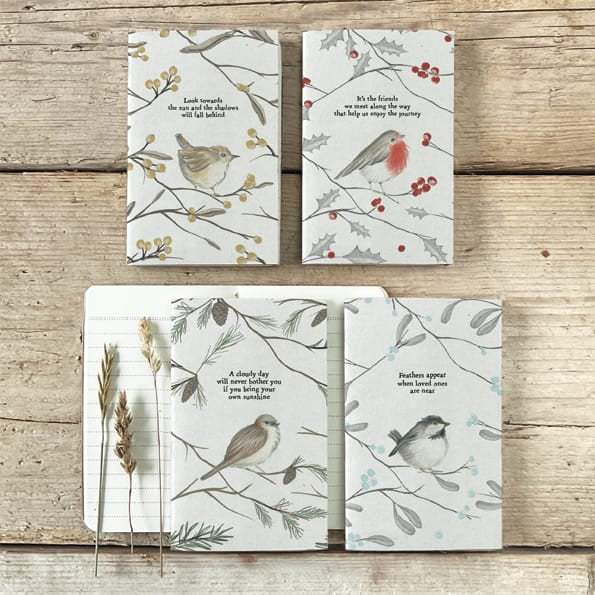 Small Robin Notebook, Friends We Meet | East of India Stationery East of India Small Bird Notebook - Friends We Meet, Robin
