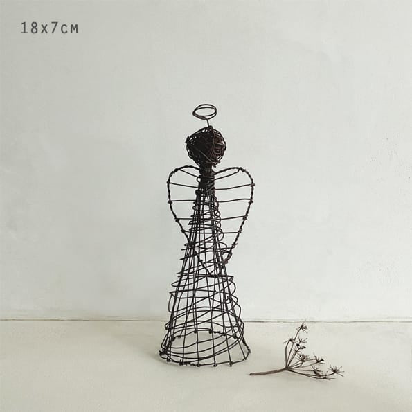 Small Rusty Wire Standing Angel | East of India Christmas Decoration East of India Small Rusty Wire Standing Angel