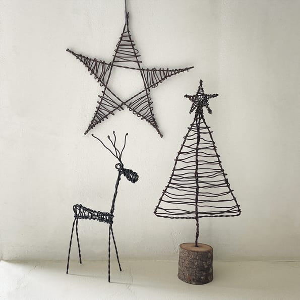 Small Rusty Wire Standing Reindeer | East of India Christmas Decoration East of India Small Rusty Wire Standing Reindeer