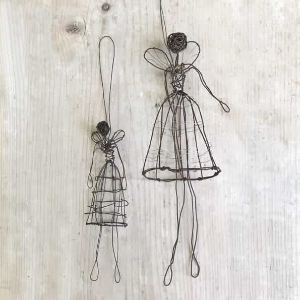 Small Woven Rusty Wire Christmas Angel | East of India Christmas Decoration East of India Small Woven Rusty Wire Angel