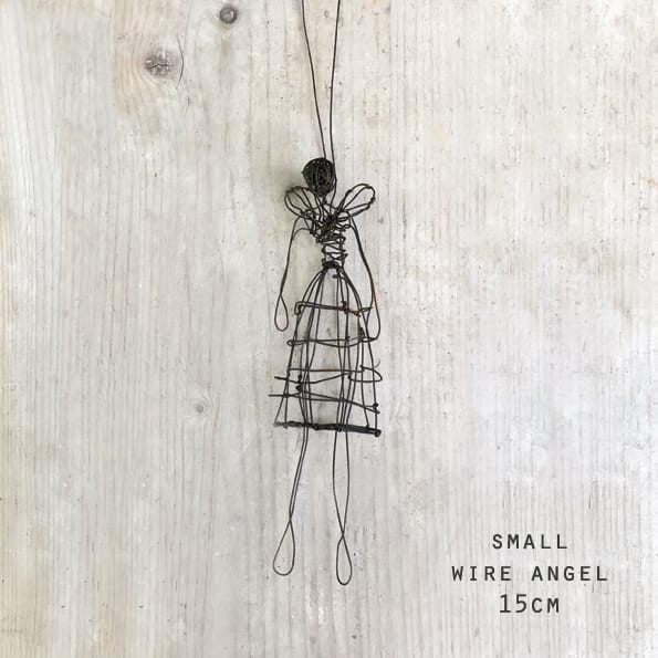 Small Woven Rusty Wire Christmas Angel | East of India Christmas Decoration East of India Small Woven Rusty Wire Angel