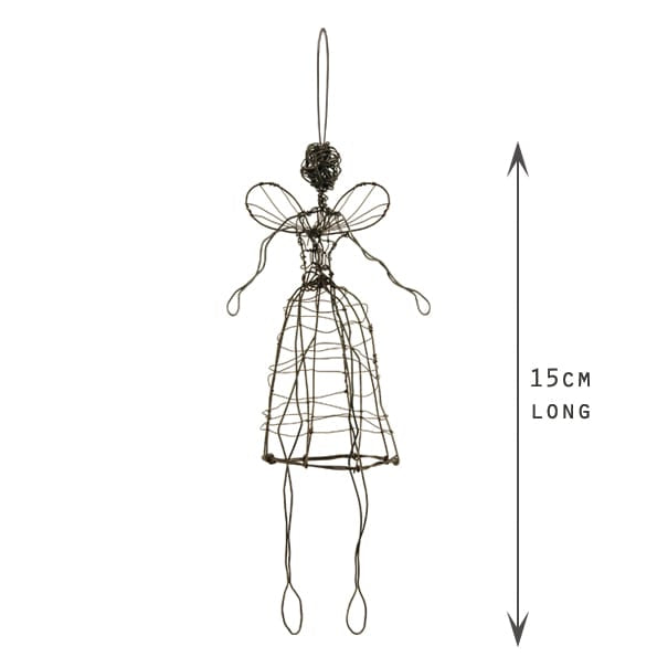 Small Woven Rusty Wire Christmas Angel | East of India Christmas Decoration East of India Small Woven Rusty Wire Angel