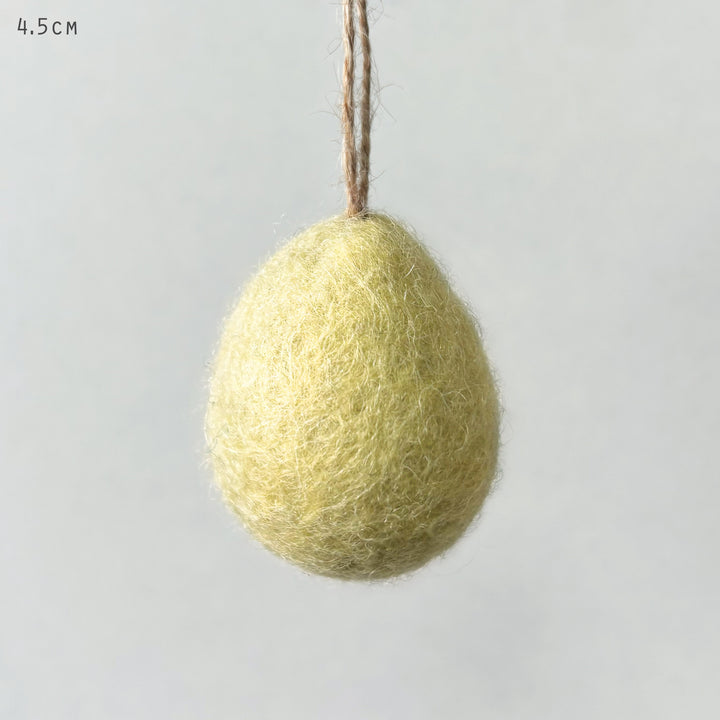 Small Yellow Felt Easter Egg Decoration by East of India Easter Decoration East of India Small Plain Felt Easter Egg Decoration - Yellow