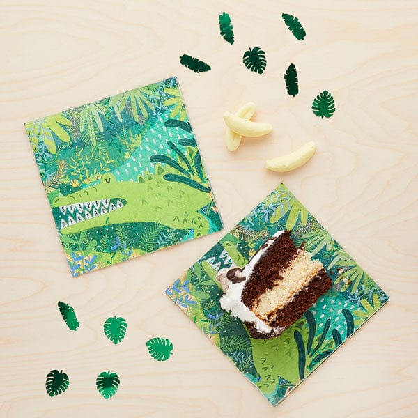 Snappy Alligator Jungle Birthday Party Napkins x 20 - Hootyballoo Paper Napkins Alligator Jungle Birthday Party Napkins x 20