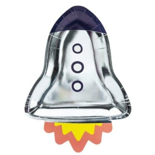 Space Party Rocket Paper Plates - Party Deco Party Supplies Space Party Rocket Paper Plates x 6