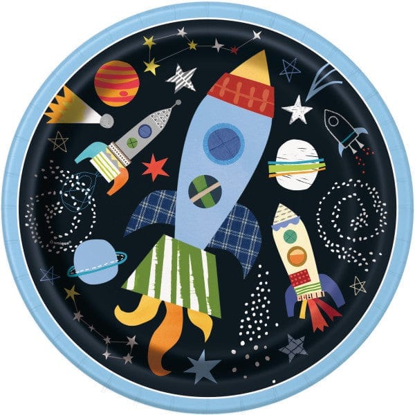 Space Party Supplies - Outer Space Large Party Plates x 8 Party Supplies Outer Space Large Party Plates x 8