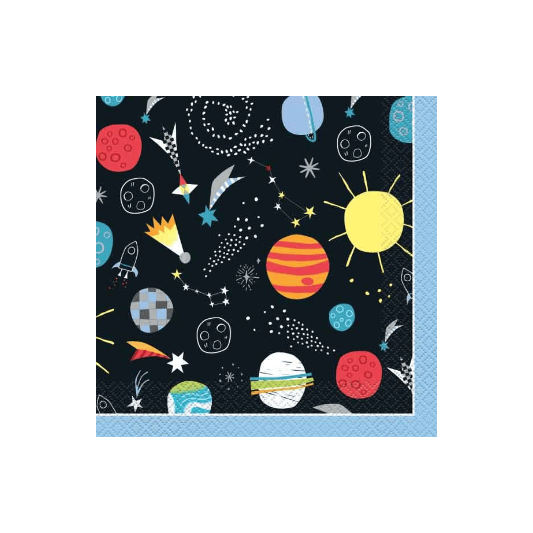 Space Party Supplies - Outer Space Party Napkins x 16 Paper Napkins Outer Space Party Napkins x 16