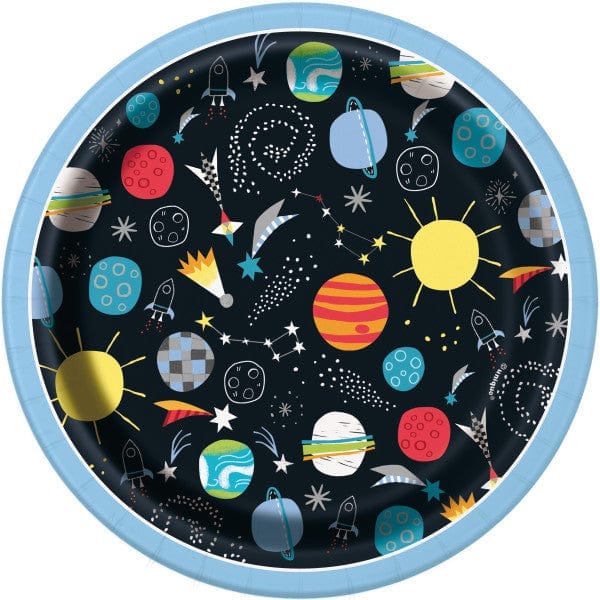 Space Party Supplies - Outer Space Small Party Plates x 8 Party Supplies Outer Space Party Small Plates x 8