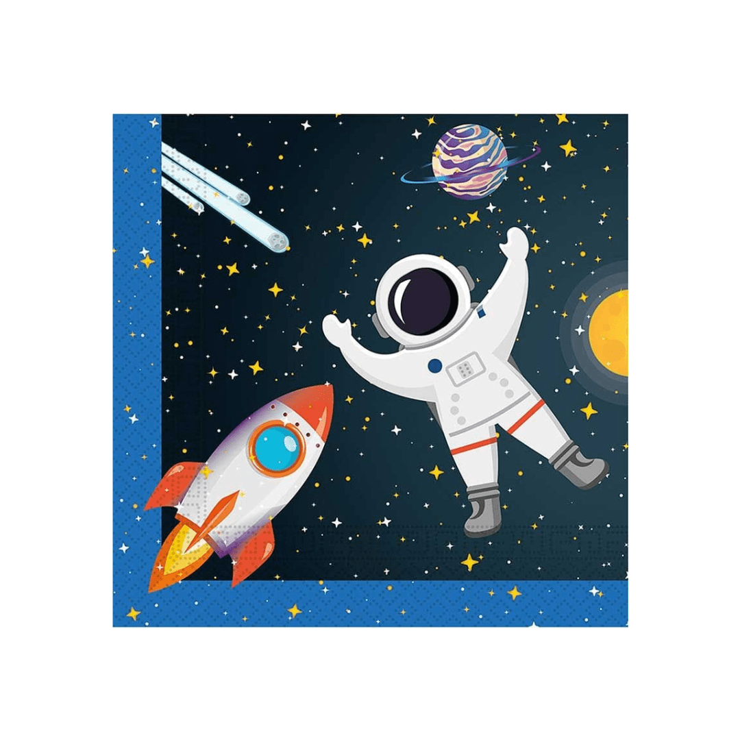 Space Party Supplies - Rocket Space Party Napkins x 20 Paper Napkins Space Party Napkins x 20