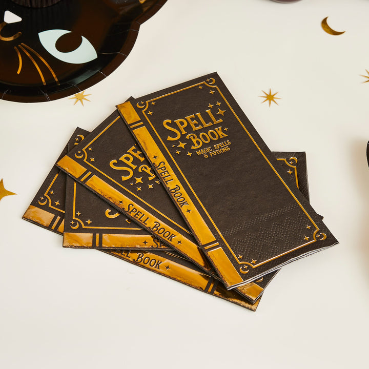 Spell Book Halloween Party Napkins x 16 | Halloween Supplies Paper Napkins Spell Book Halloween Party Napkins x 16